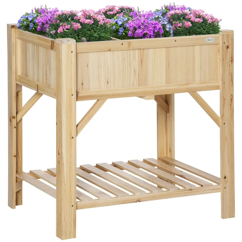 31" x 23" Elevated Wood Planter Box - Natural