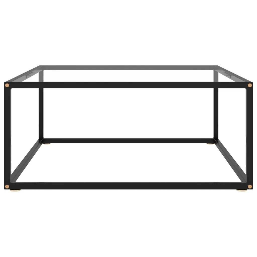 322875 vidaXL Coffee Table Black with Tempered Glass 80x80x35 cm