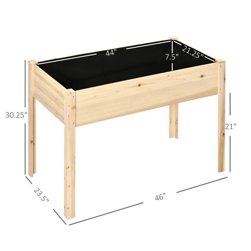 46'' x 24'' Elevated Wood Planter Box - Natural