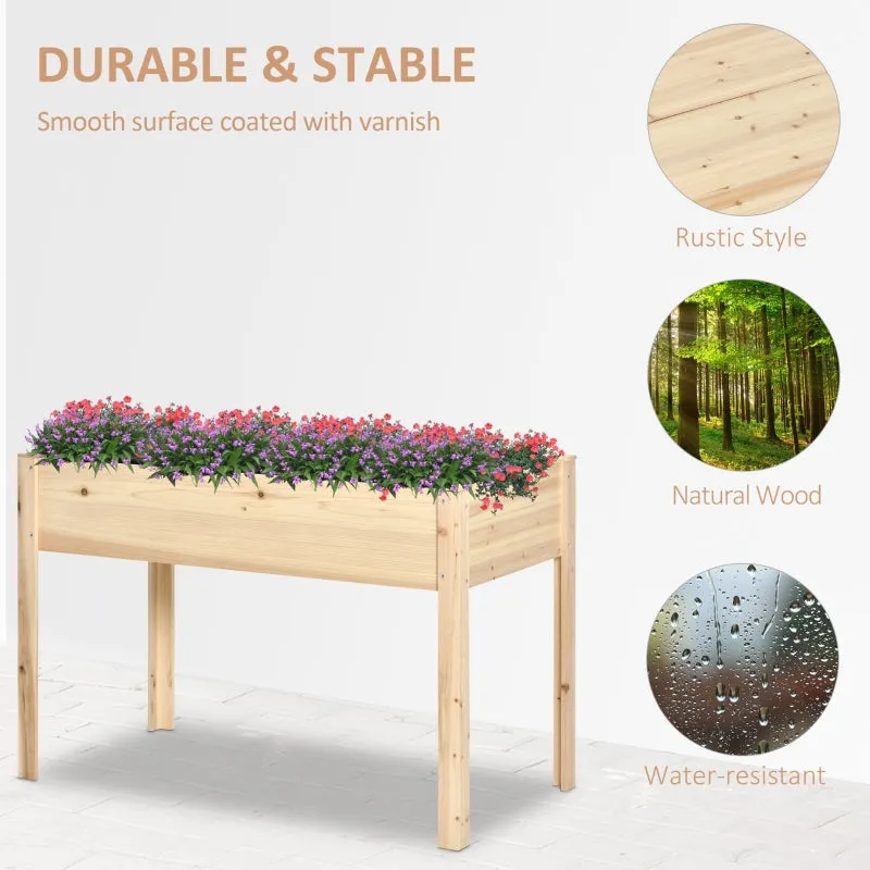 46'' x 24'' Elevated Wood Planter Box - Natural