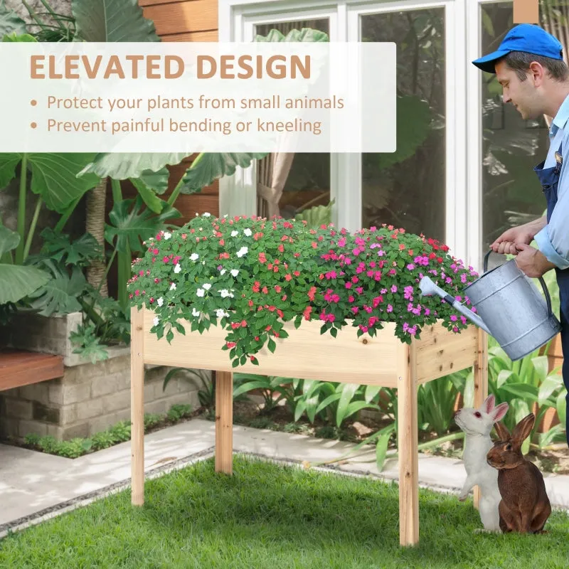 46'' x 24'' Elevated Wood Planter Box - Natural