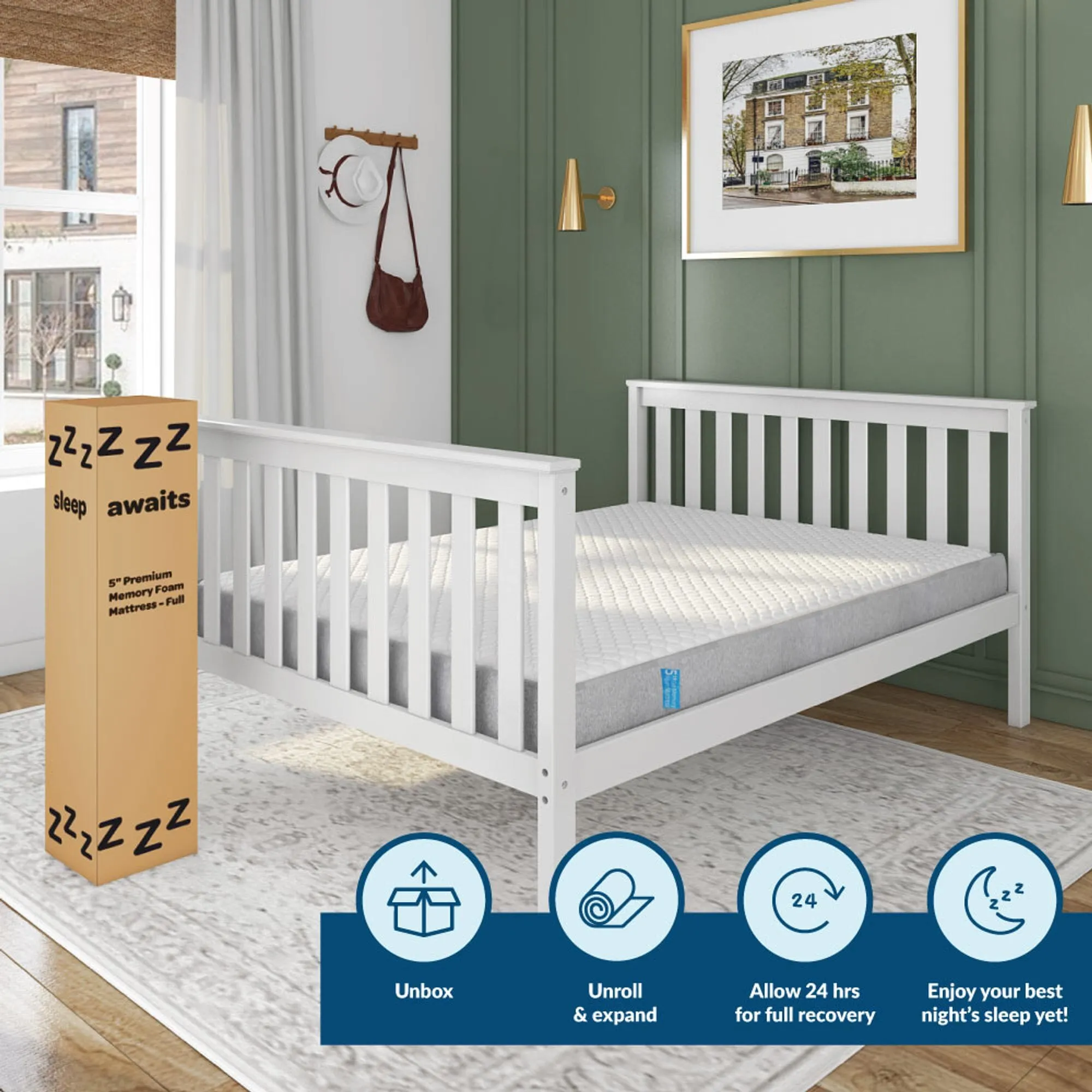 5-Inch Premium Full Size Memory Foam Mattress