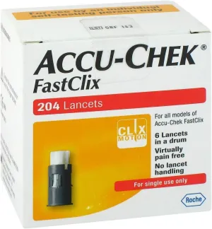 ACCU-CHEK FastClix Lancets - 200 4 Sterile Lancets for Convenient Blood Glucose Testing