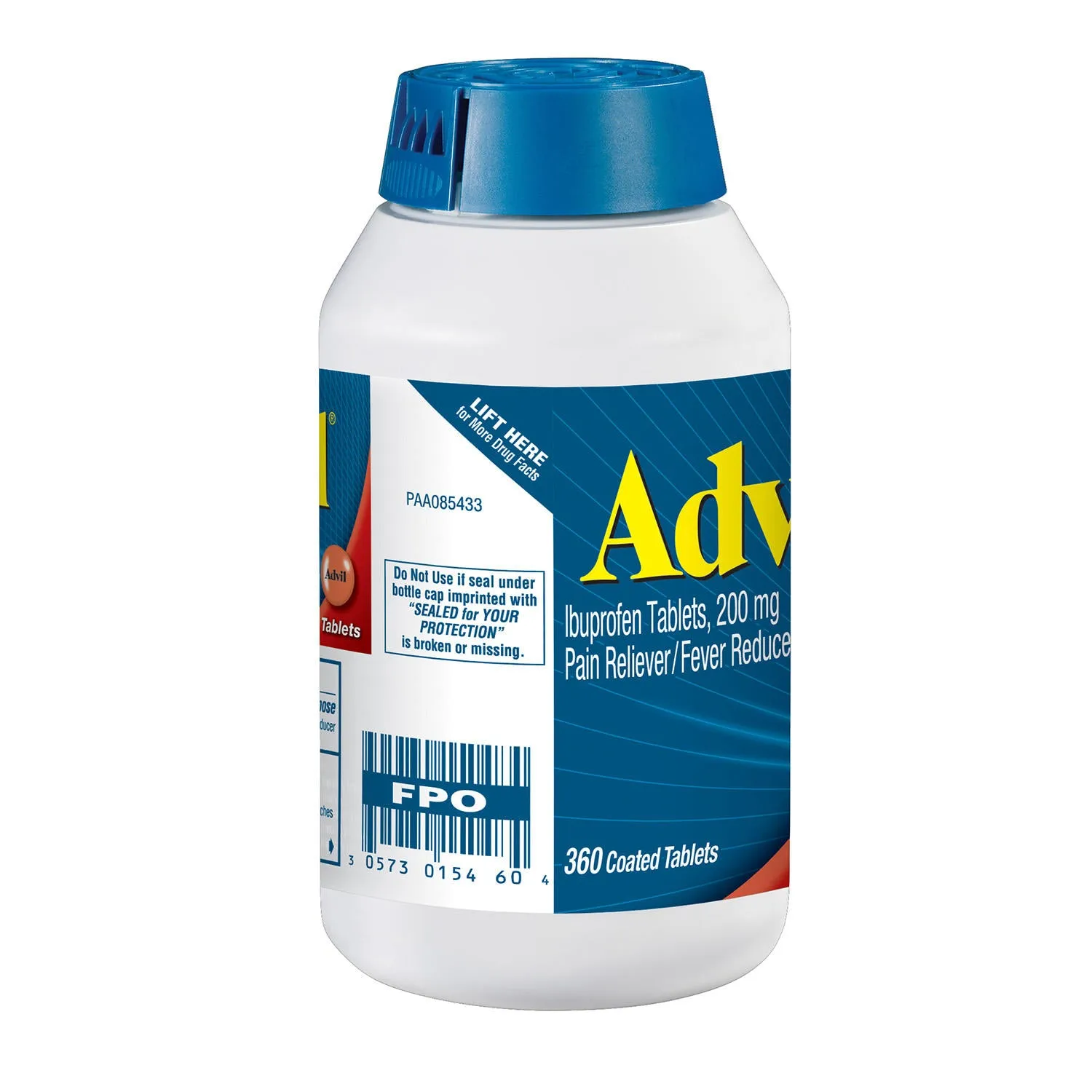 Advil Pain Reliever - Fever Reducer Coated Tablet. 200mg Ibuprofen (360 ct.)