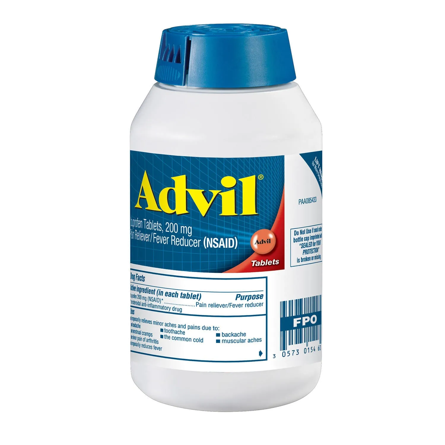 Advil Pain Reliever - Fever Reducer Coated Tablet. 200mg Ibuprofen (360 ct.)