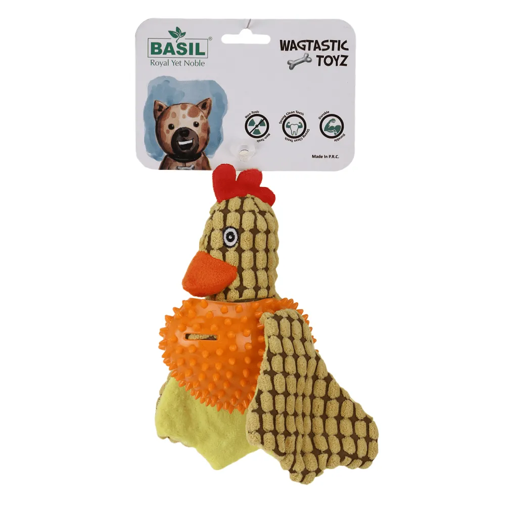 Basil Bird Shaped Plush Toy with Squeaky Neck for Dogs