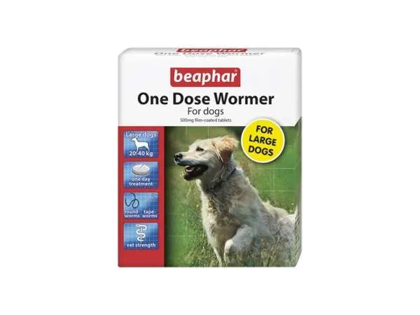 Beaphar One Dose Worming Tablets for Dogs (6-40kg) 4 Tablet