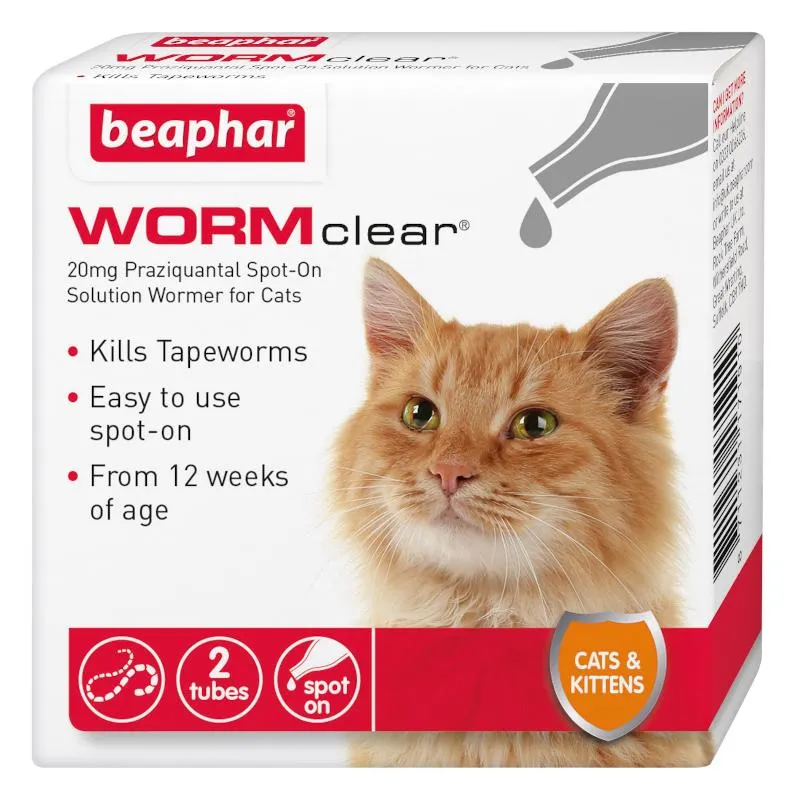 Beaphar WORMclear for Cats Worming Spot-On Solution x 2