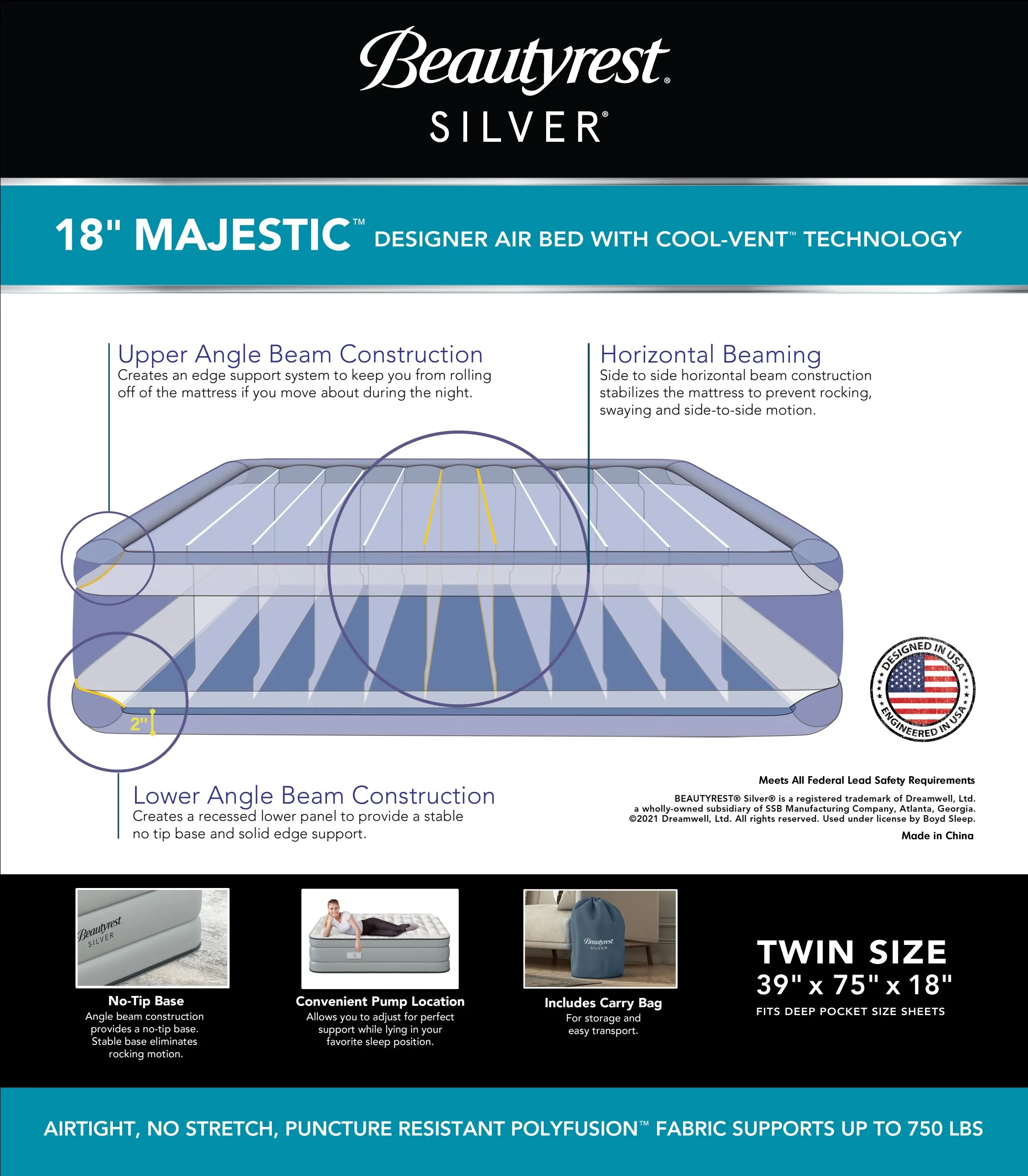 Beautyrest®­ Silver® Majestic™ Air Mattress