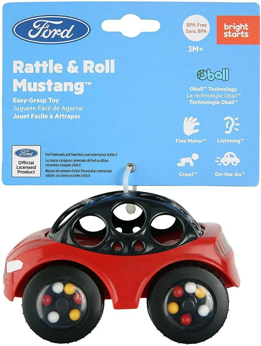 Bright Starts Ford & Roll Mustang Rattle Easy Grip Car Toy