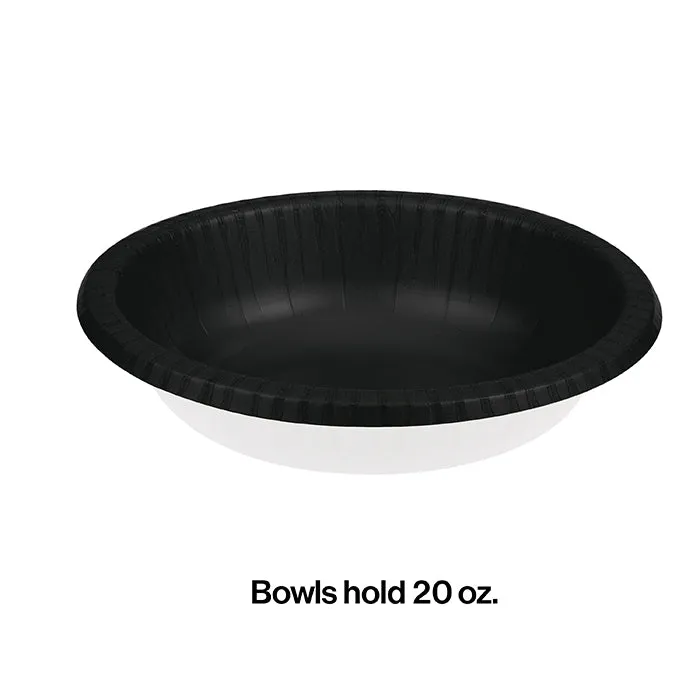 Bulk Black Velvet 20 oz Paper Bowls (200 per Case)