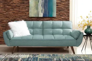 Caufield Upholstered Convertible Sofa Bed Turquoise Blue 360097