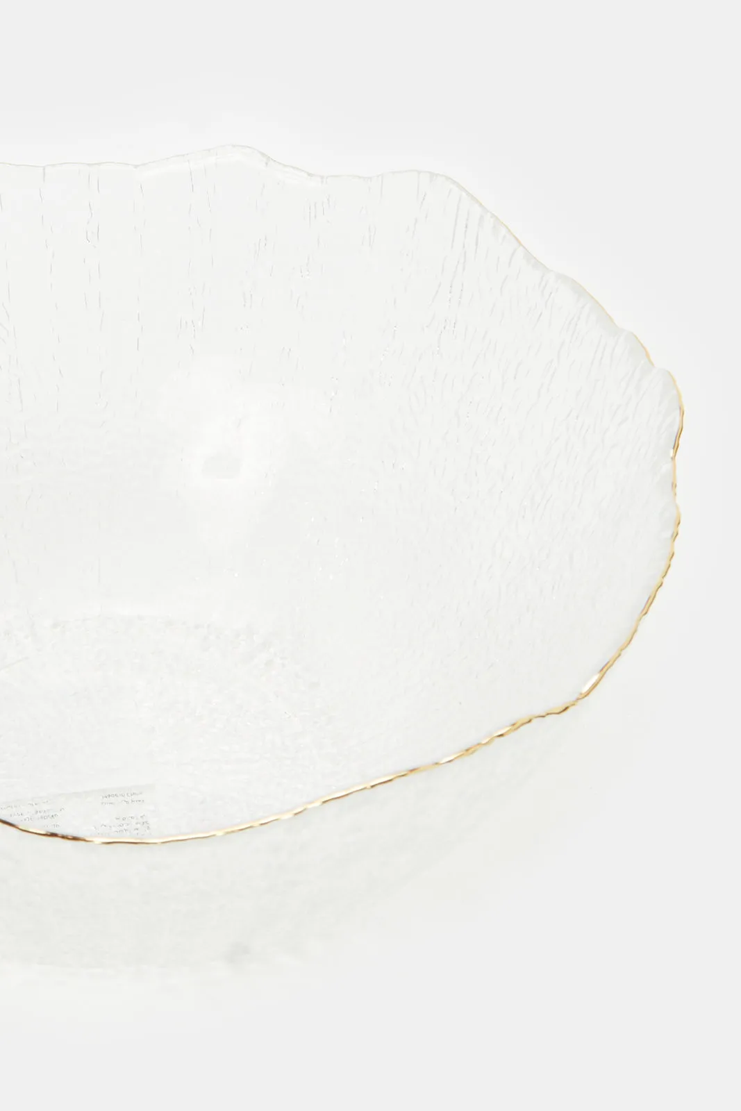 Clear And Gold Rim Glass Salad Bowl