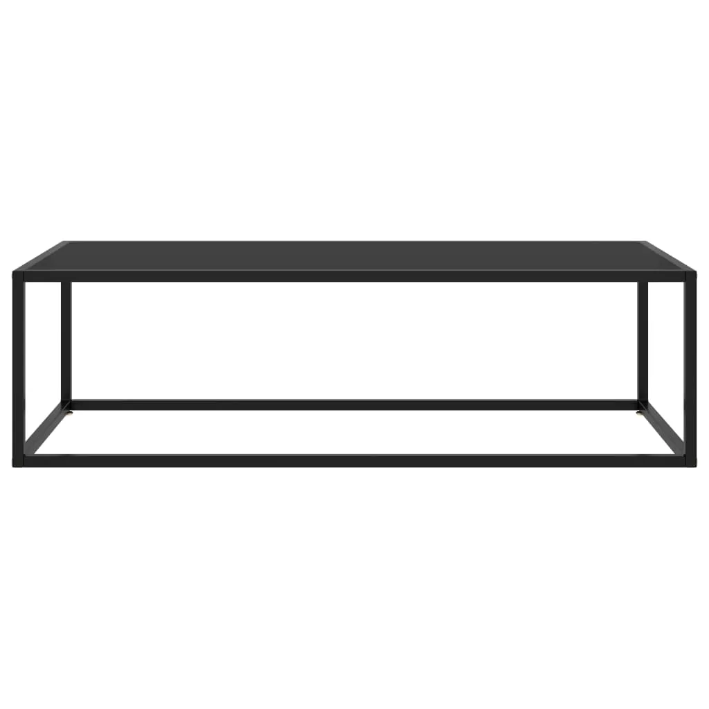 Coffee Table Black with Black Glass 120x50x35 cm