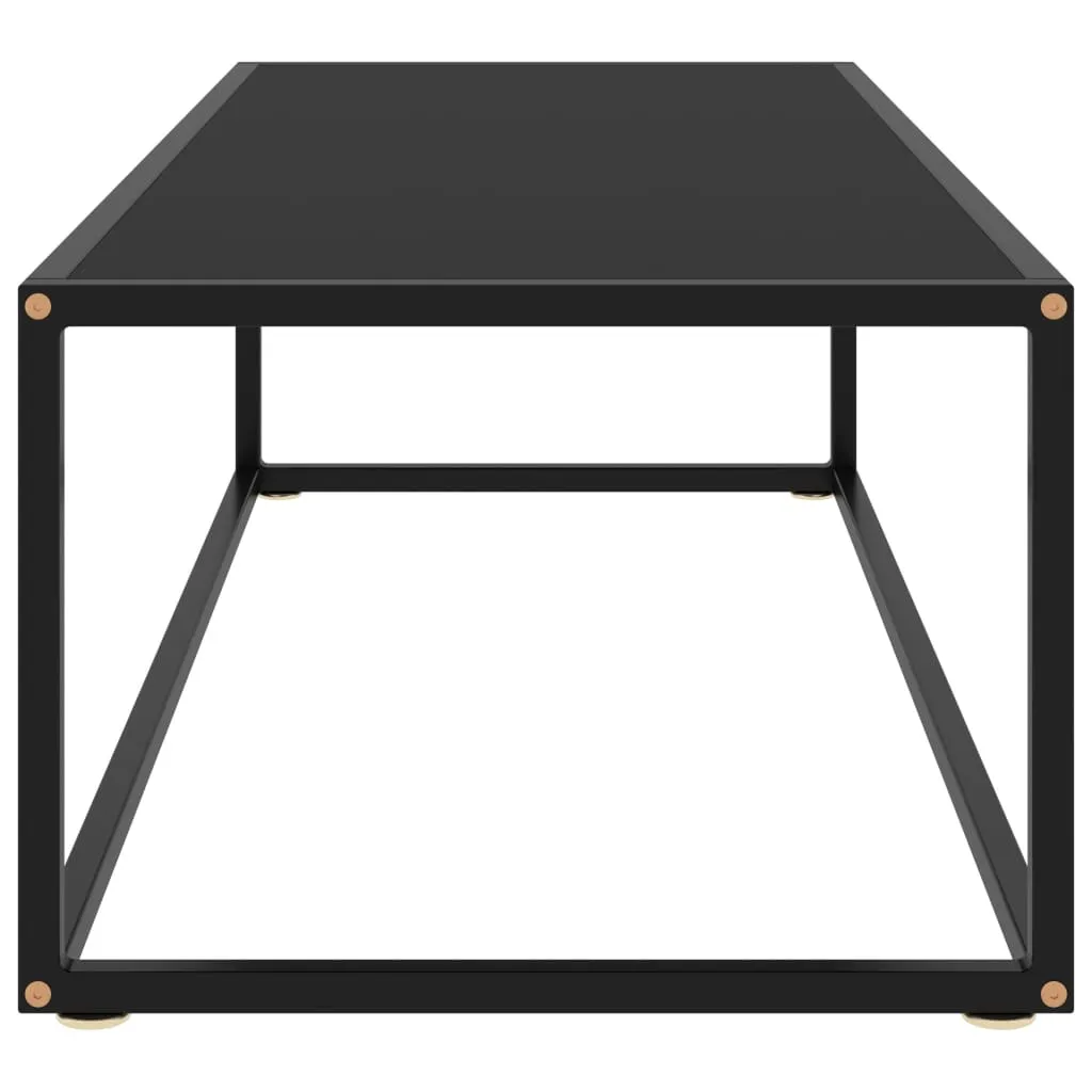 Coffee Table Black with Black Glass 120x50x35 cm