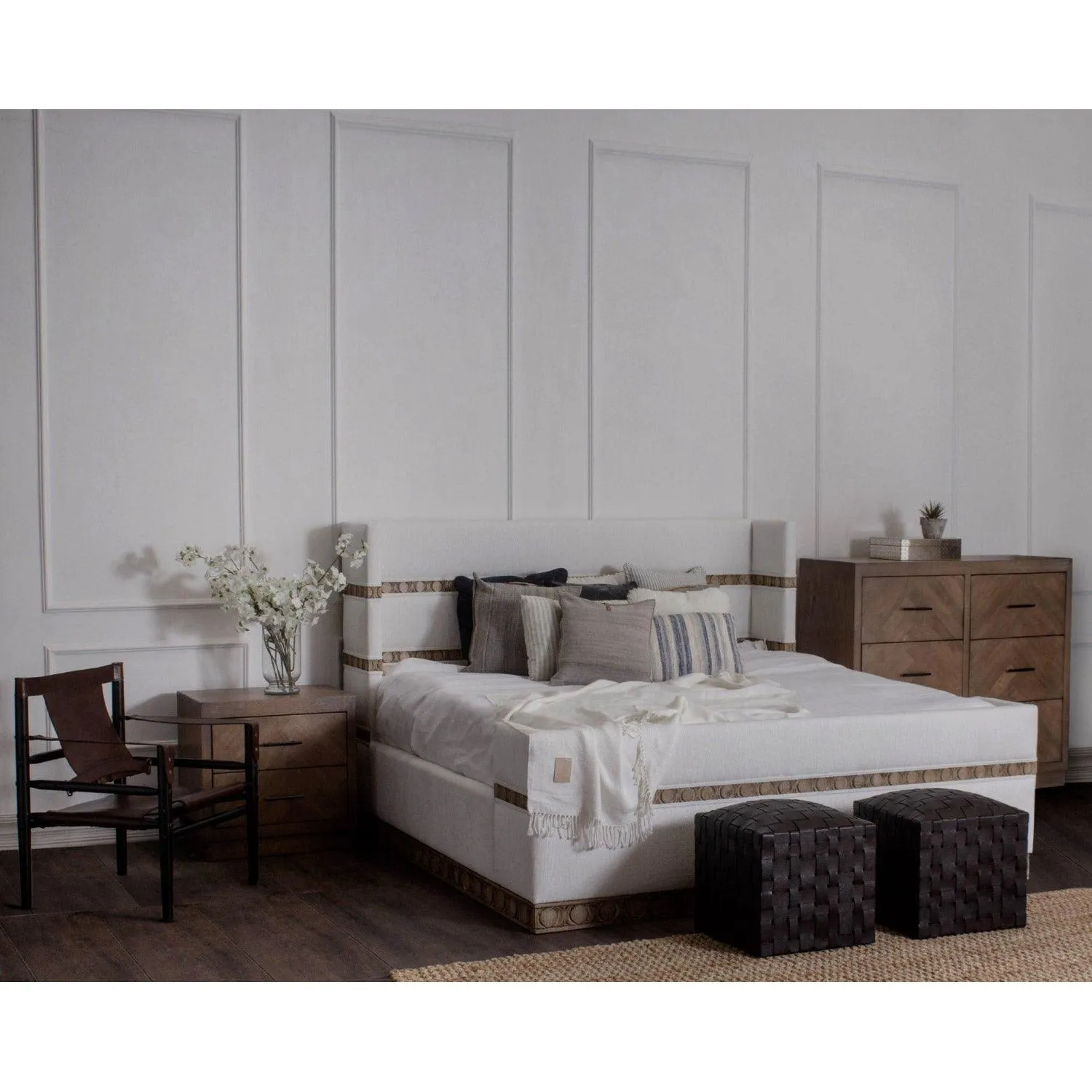 Contemporary Gemini Upholstered Bed