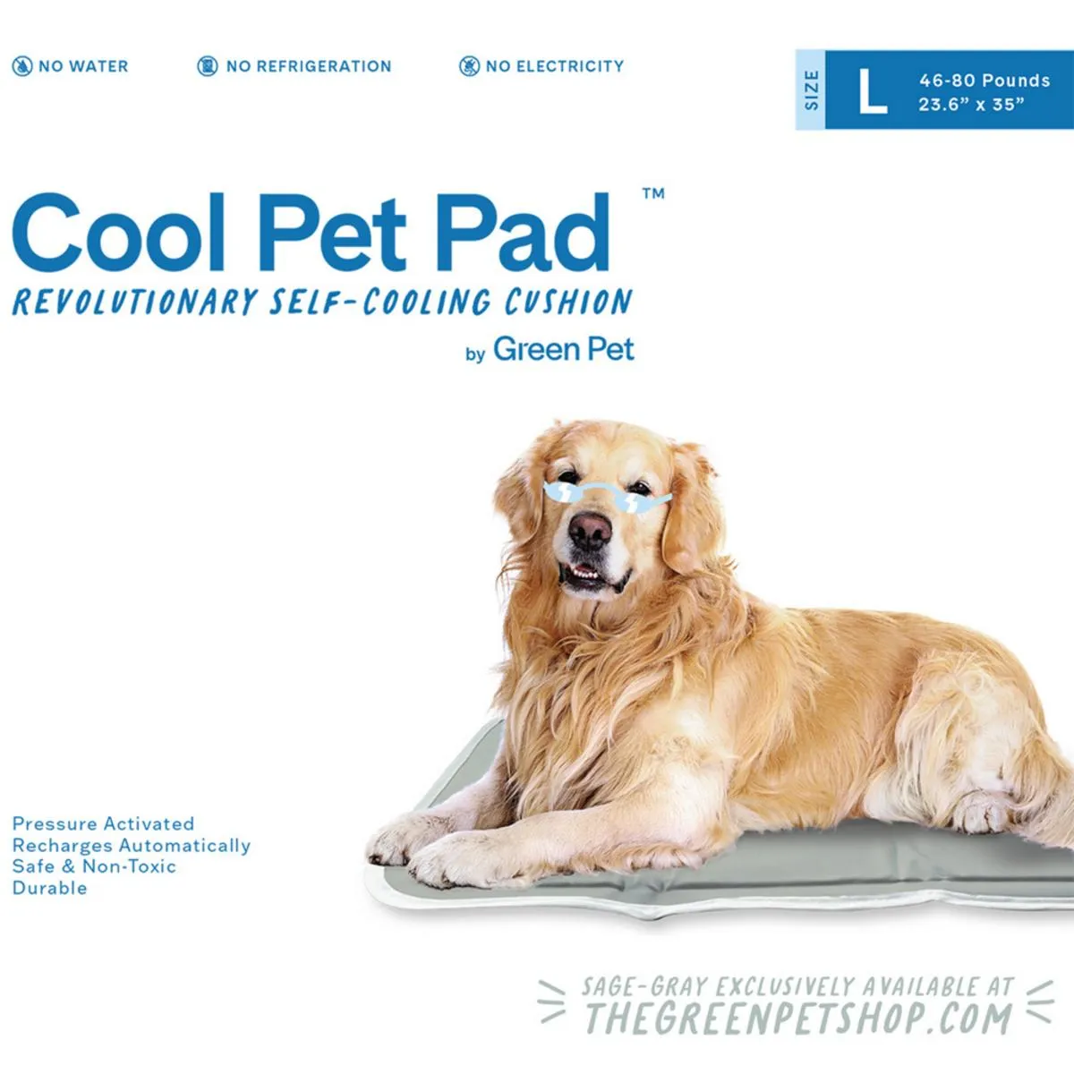 Cool Care Technologies Cool Pet Pad - XL/Sage Gray