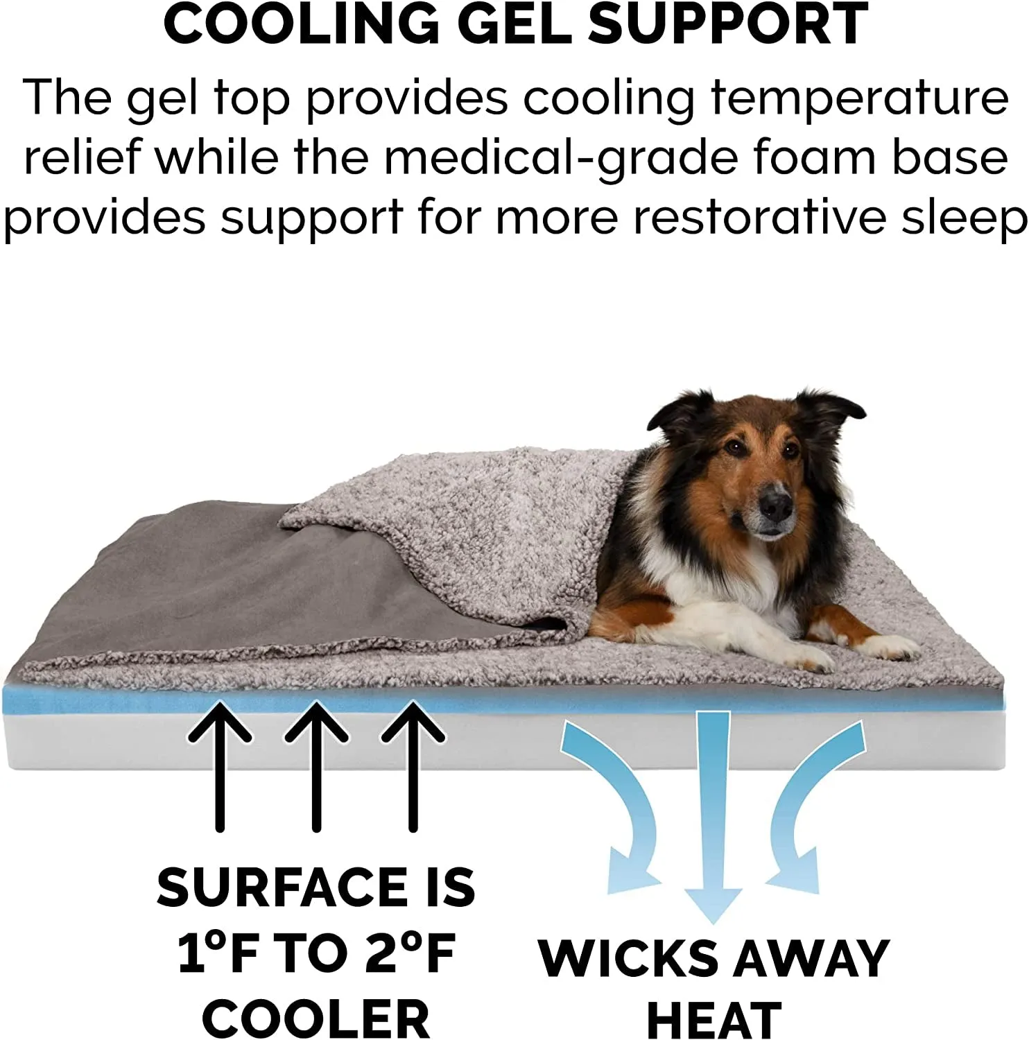 Cooling Gel Dog Bed f W/ Removable Washable Cover