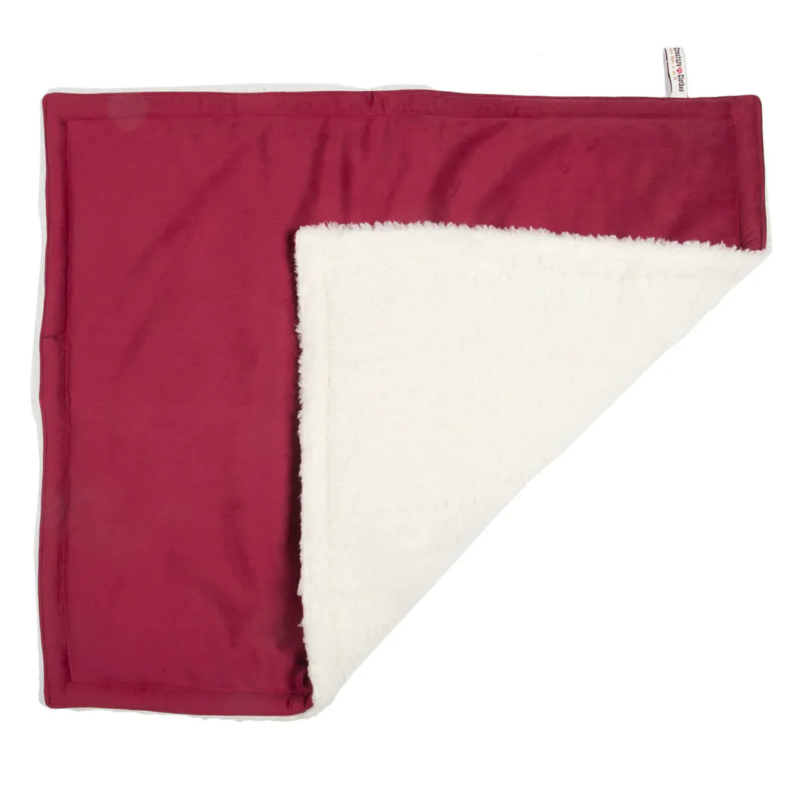 Creature Clothes Padded Dog Blanket in Cranberry Velvet and Sherpa