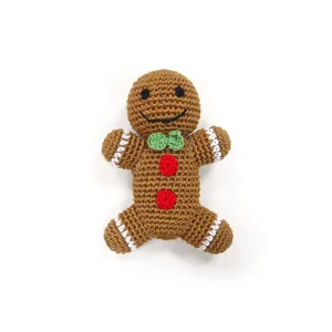 Dogo Pet Fashions Holiday Pawer Squeaky Toy Gingerbread Man Dog Toy