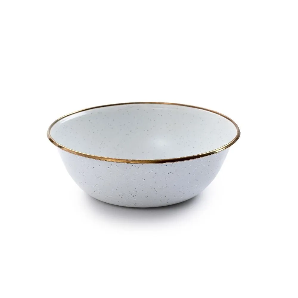 Enamel Bowl Set In Eggshell - Set Of Two Bowls