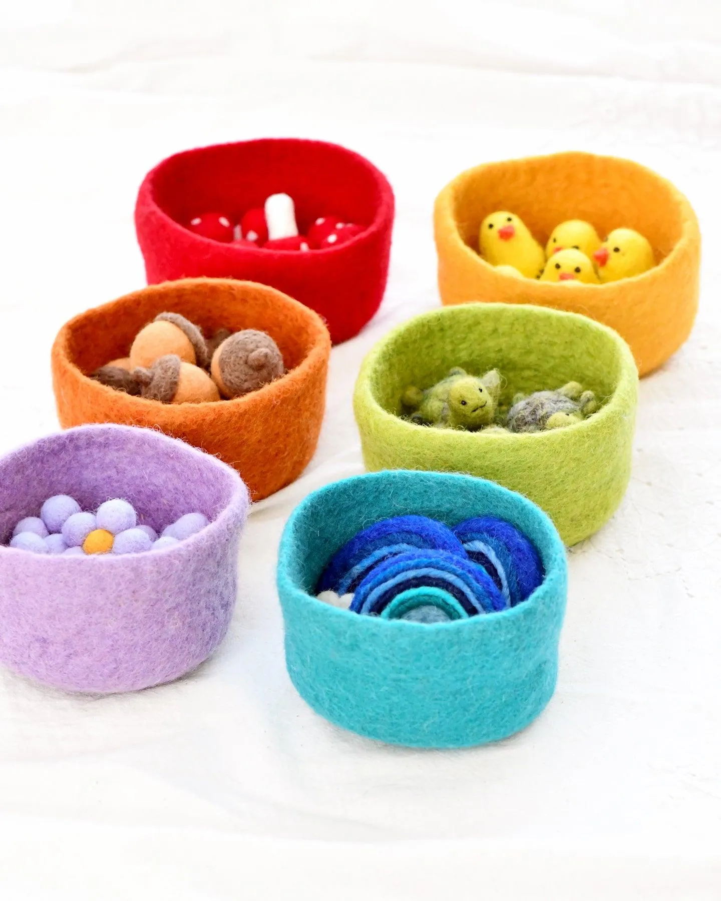 Felt Big Colourful Bowls - Set of 6