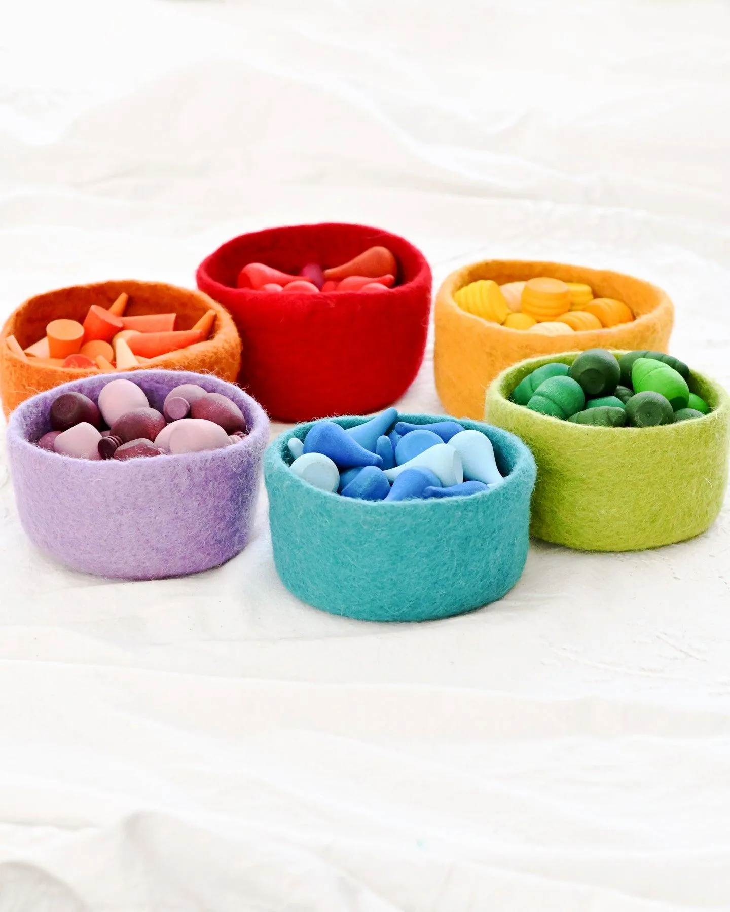 Felt Big Colourful Bowls - Set of 6