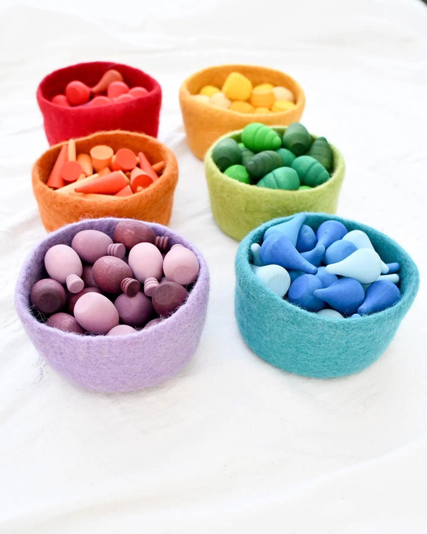 Felt Big Colourful Bowls - Set of 6