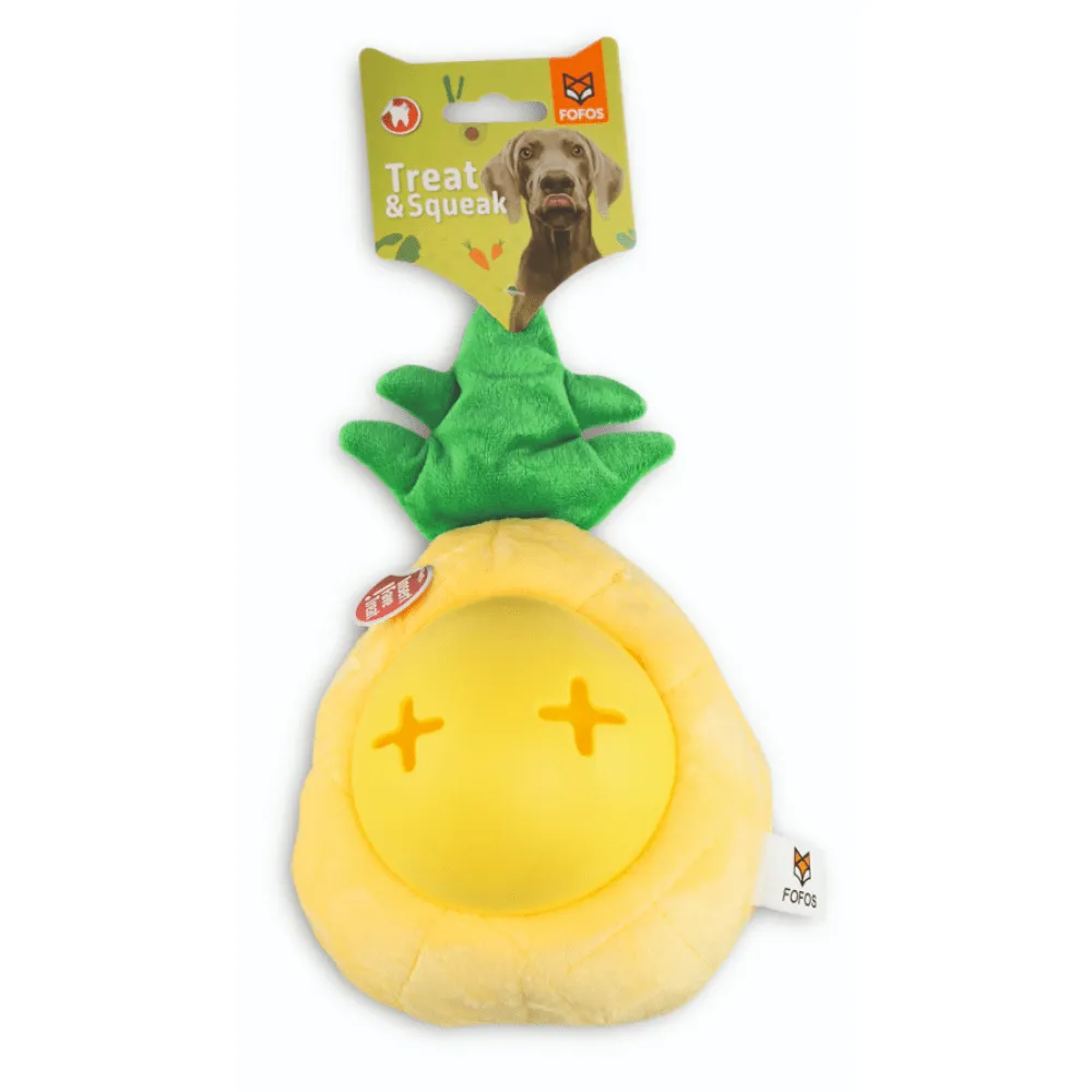 Fofos Pineapple Treat Toy for Dogs (Yellow)