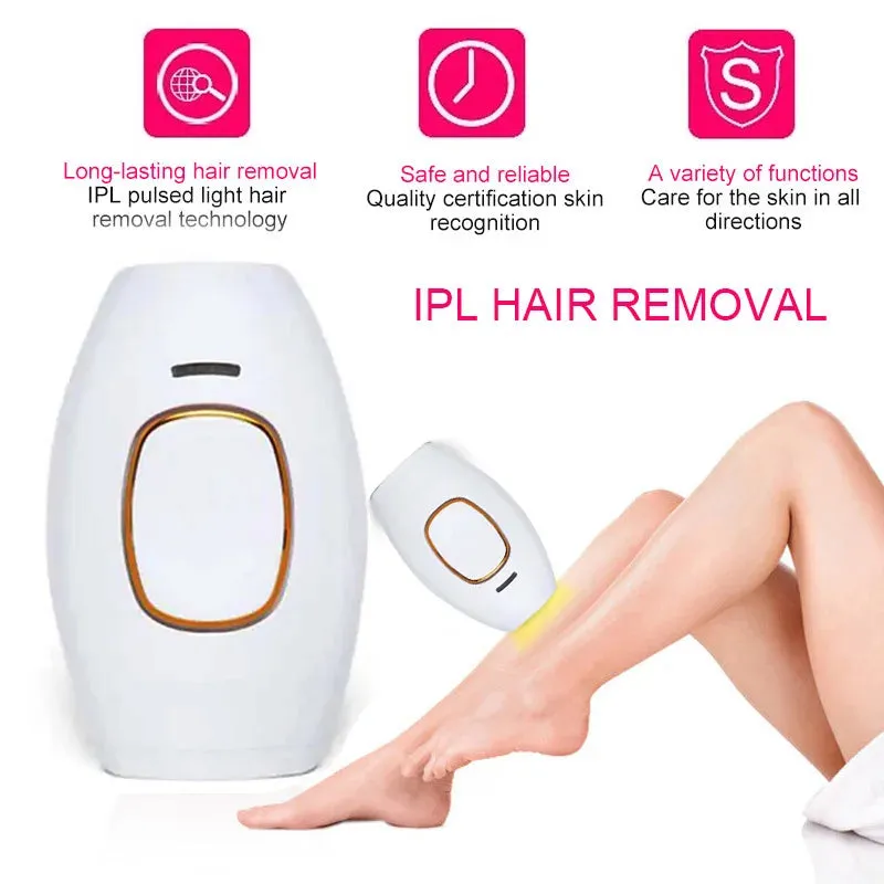 IPL Laser Hair Removal Device for Men and Women, Pain-free and Permanent Results, Safe for Whole Body Treatment