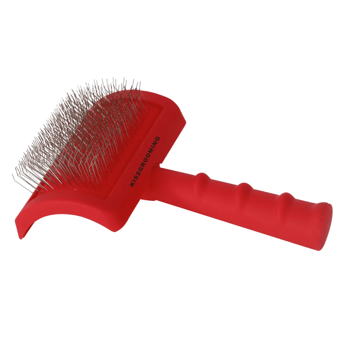 Kissgrooming Slicker Brush with Ergonomic Handle - Long Regular Pin