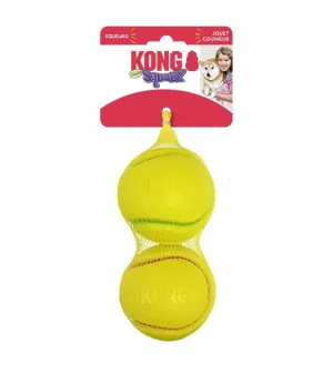 Kong Squeezz Tennis Ball Dog Toy (Assorted Colour 2pc Bundle)