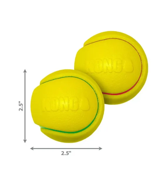 Kong Squeezz Tennis Ball Dog Toy (Assorted Colour 2pc Bundle)