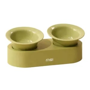 Makesure Jingle 2 in 1 Ceramic Pet Bowl Green