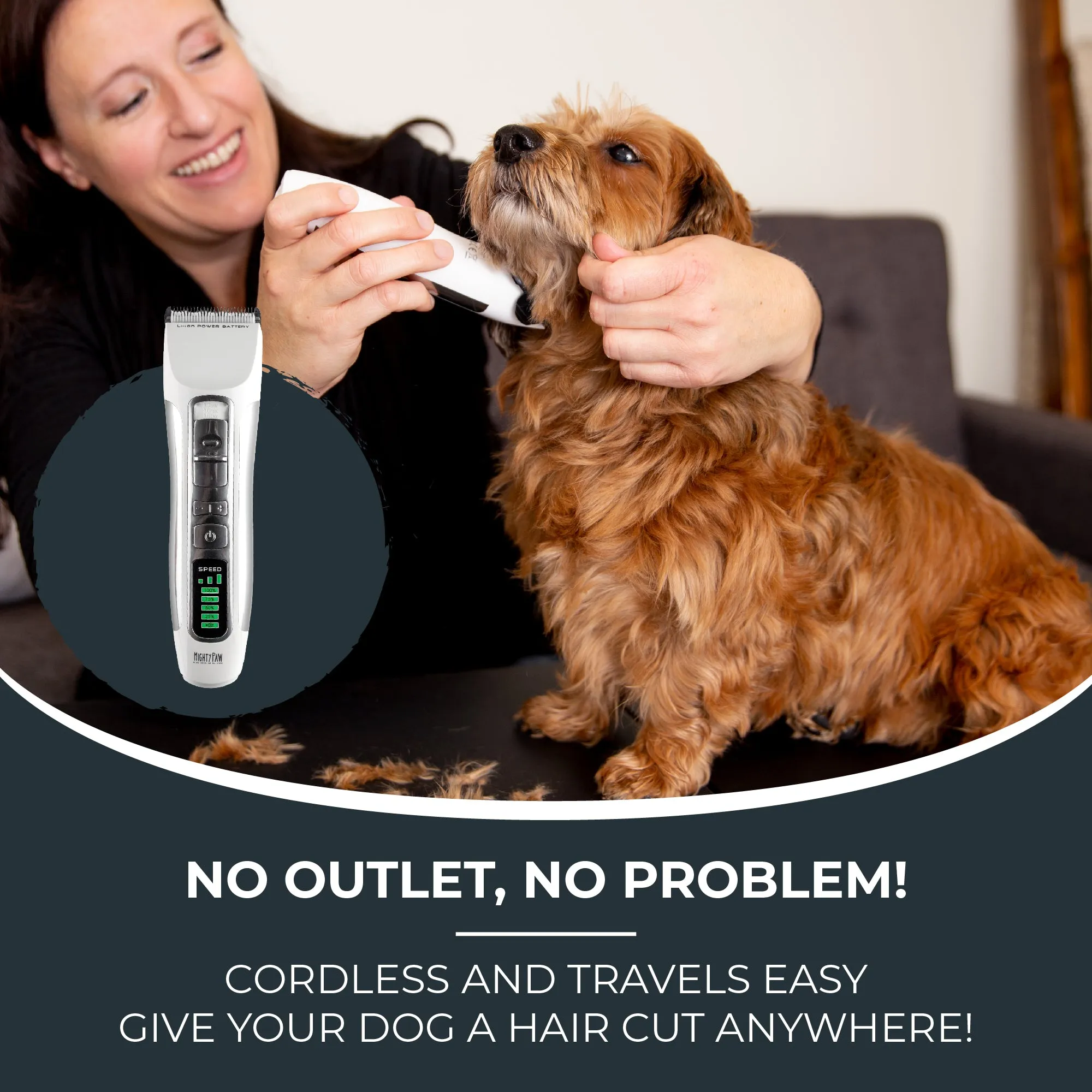 Mighty Paw Professional Cordless Dog Grooming Clippers