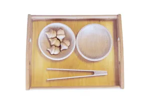 Montessori Tonging Activity - Acorns - includes Tongs, Tray, Bowls and Wooden Acorns