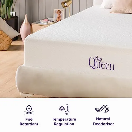 NapQueen 8 Inch Twin Size Mattress, Cooling Gel Memory Foam Mattress, Bed in a Box, White