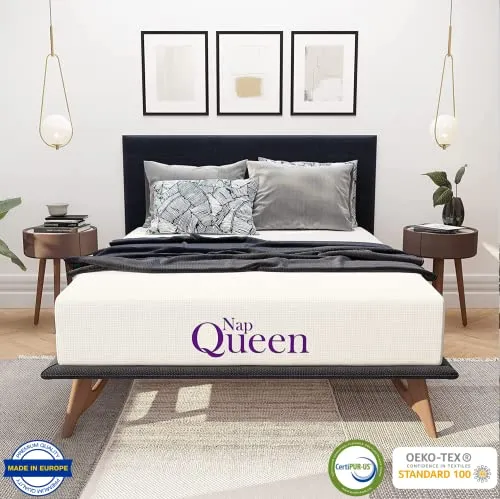 NapQueen 8 Inch Twin Size Mattress, Cooling Gel Memory Foam Mattress, Bed in a Box, White