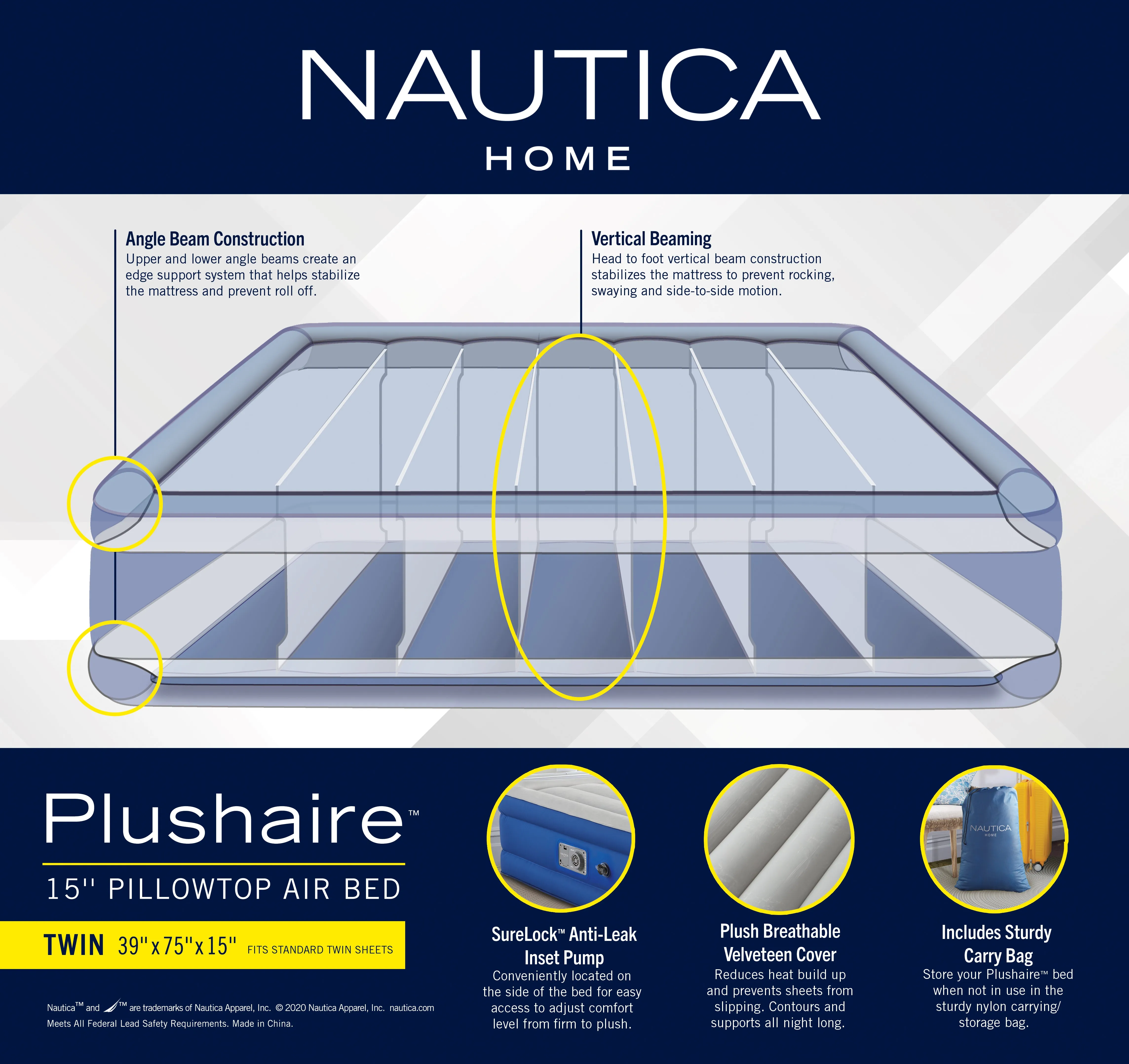 Nautica Home Plush Aire™ Air Mattress