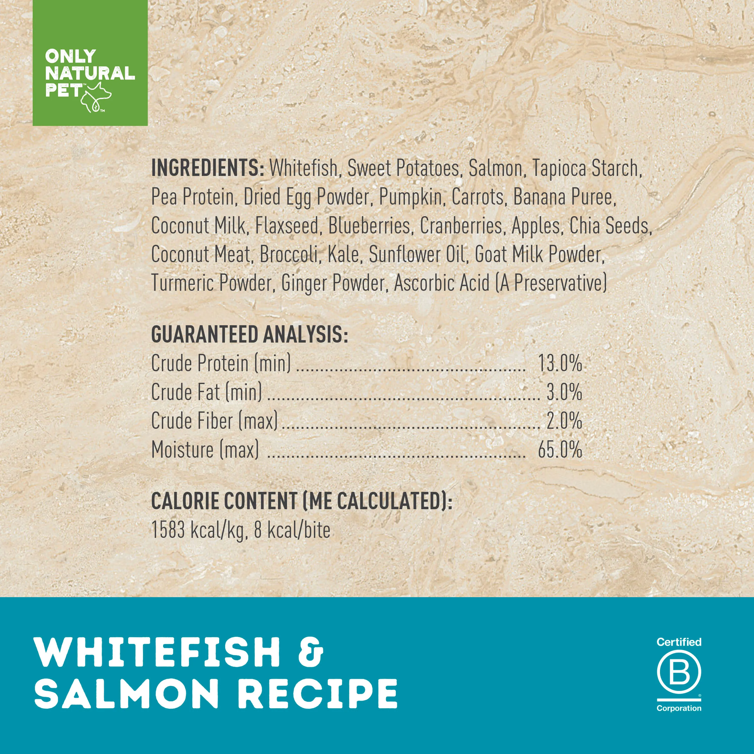 Only Natural Pet Superfood Bites Whitefish & Salmon Recipe Dog Food Meal Topper