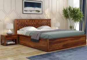 Persia Sheesham Wood Bed with Box Storage