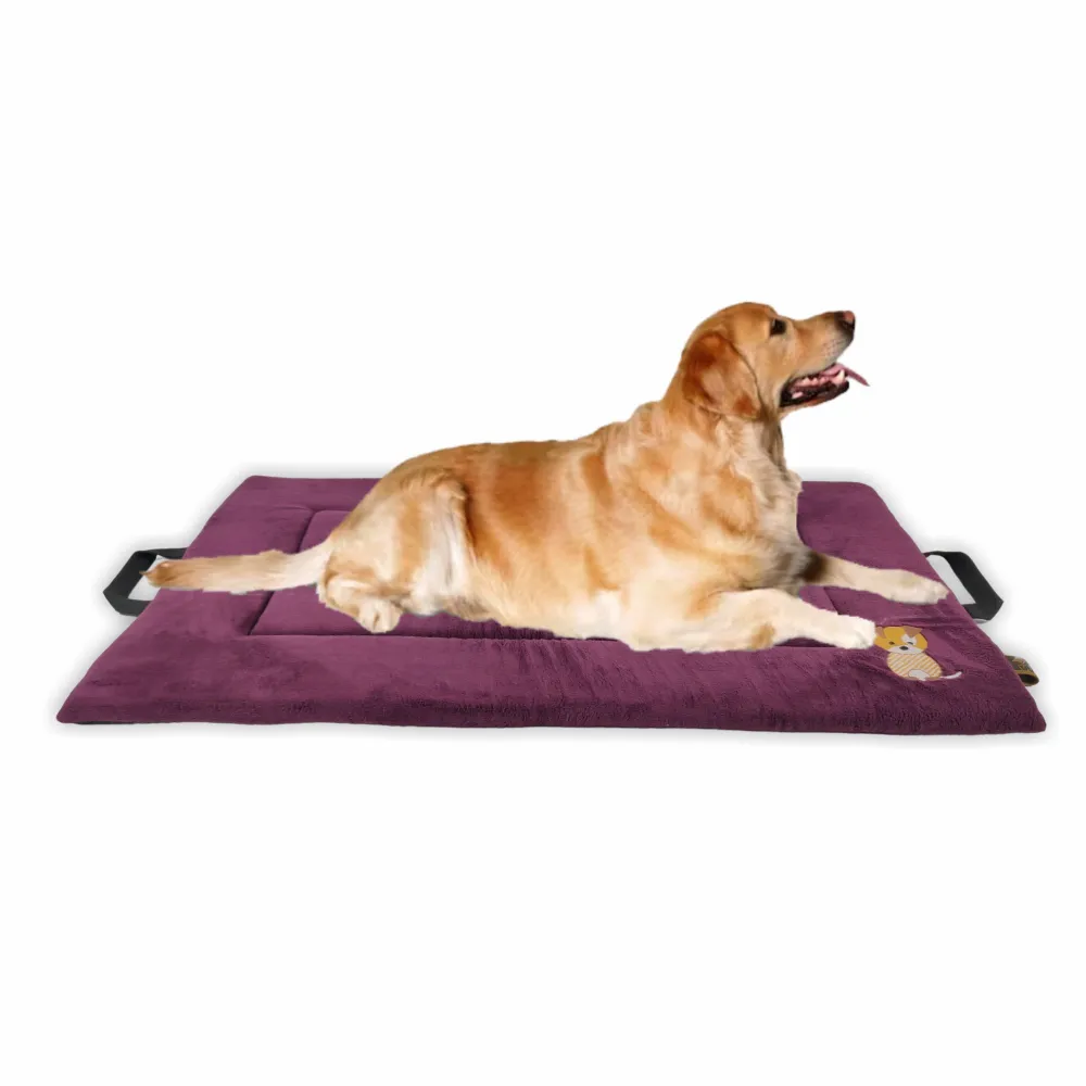 Petter World Memory Foam Base with Cooling Gel Summer Mat for Dogs and Cats (Mulled Wine)