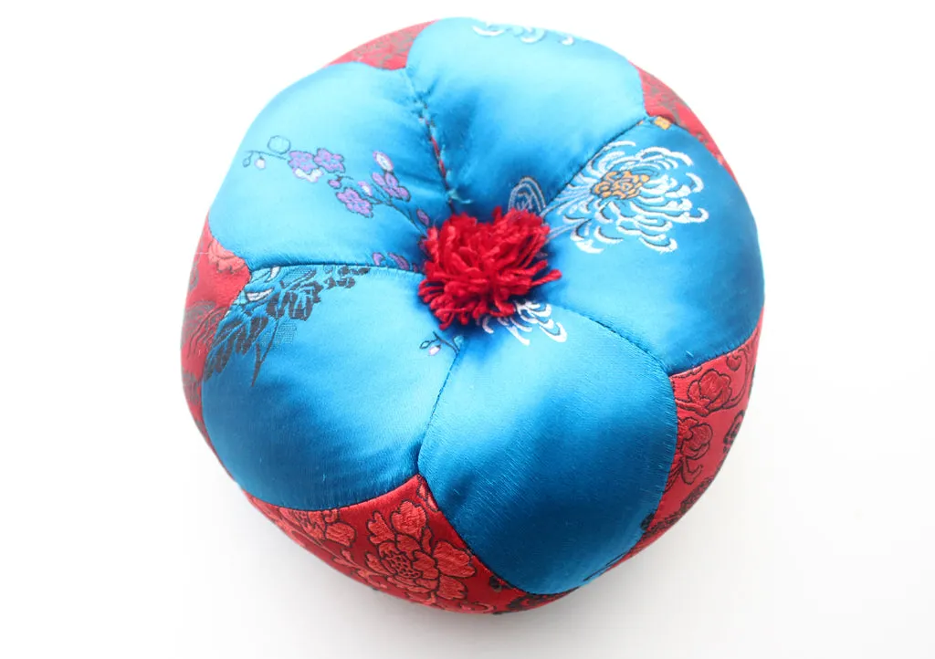 Red and Blue Stuffed Singing Bowls Cushion