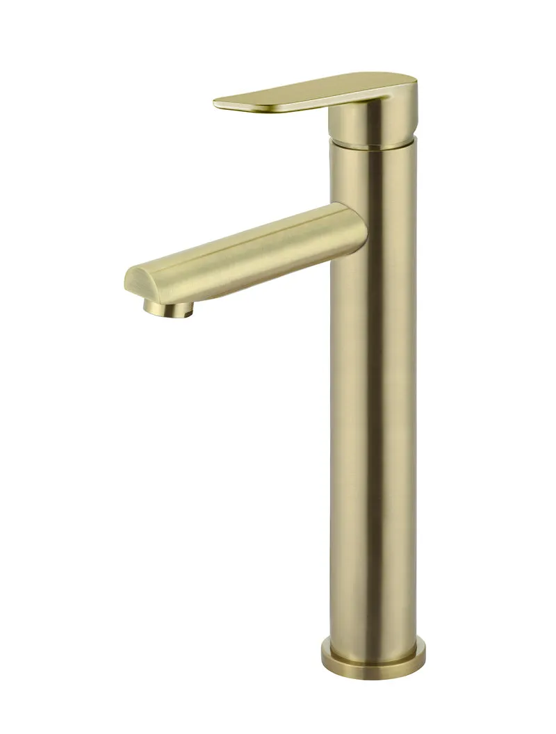 Round Paddle Tall Basin Mixer - PVD Tiger Bronze