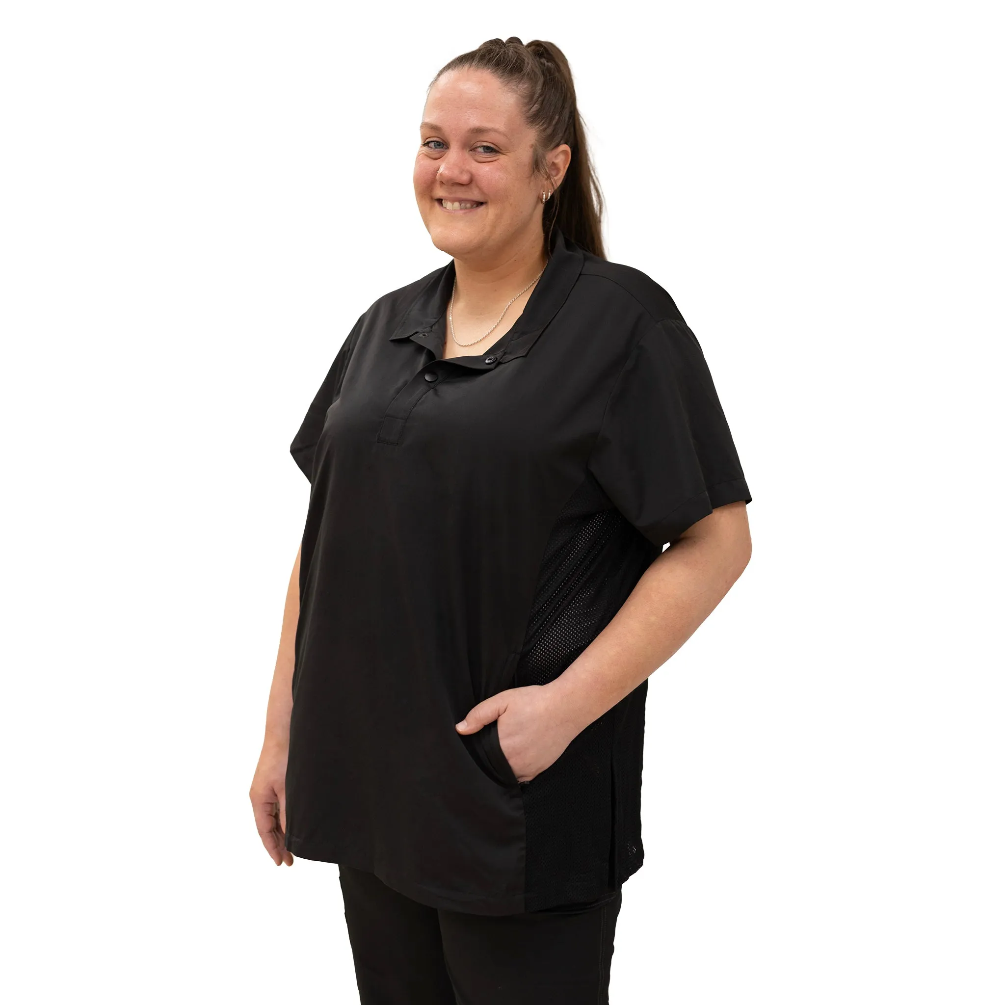 Sammie Black Grooming Smock w/ Mesh Side