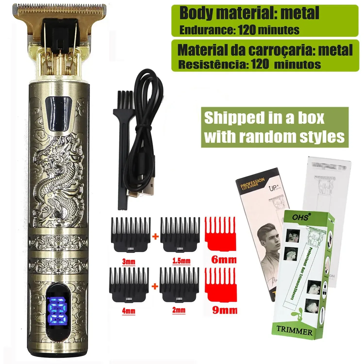 T9 Cordless Electric Hair Clipper and Trimmer for Men