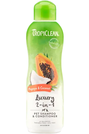 Tropiclean Luxury 2-in-1 Papaya & Coconut Shampoo 20 oz.