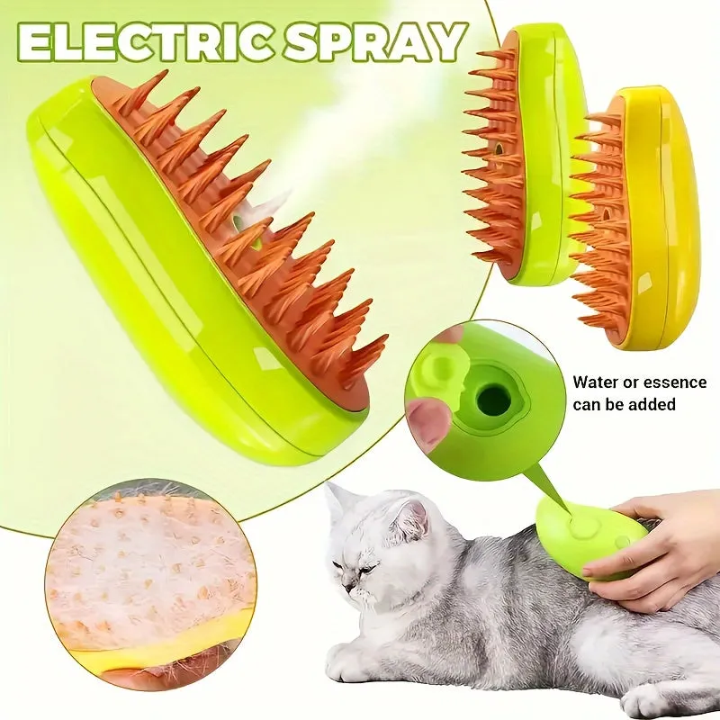 Ultimate Cat Grooming Tool 3in1 Steam Brush for Hair Care