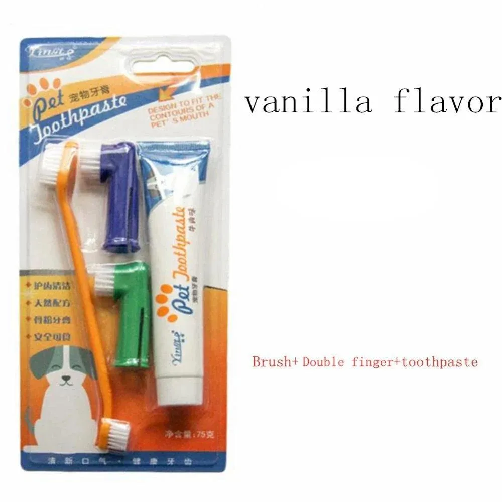 Vanilla Beef Pet Toothbrush Kit Cats Dogs