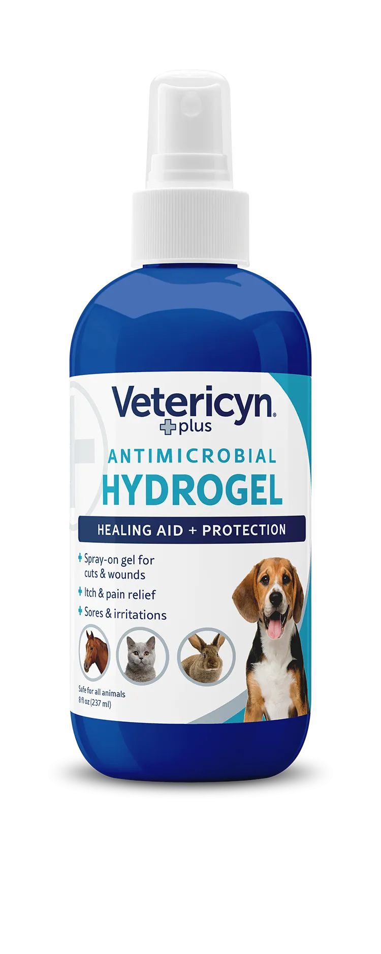 Vetericyn Plus Antimicrobial All Animal Wound Care Hydrogel Spray, 8-ounce